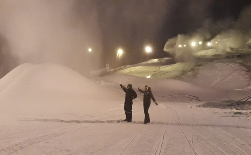 Full snøproduksjon i Ålen skisenter