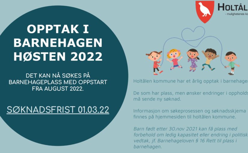 Opptak i barnehage 2022