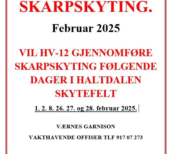 Varsel om skarpskyting