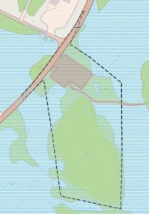 Avgrensing av planområde Hessdalskjølen. Viser yttergrensene av planområdet.