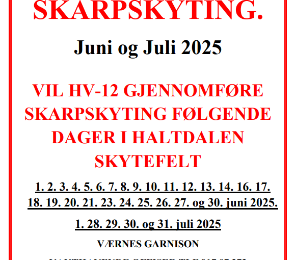 Varsel om skarpskyting