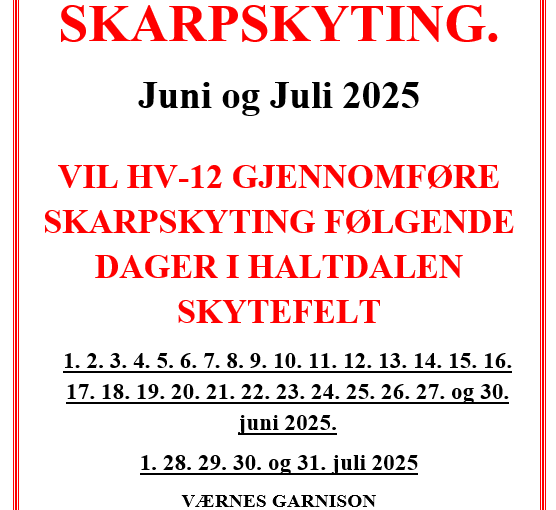 Varsel om skarpskyting