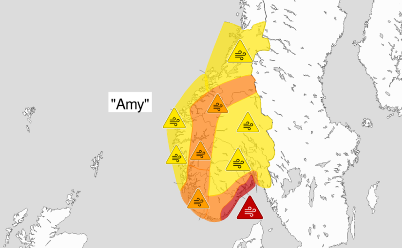 Oppdatering – Ekstremværet “Amy” – Søndag formiddag