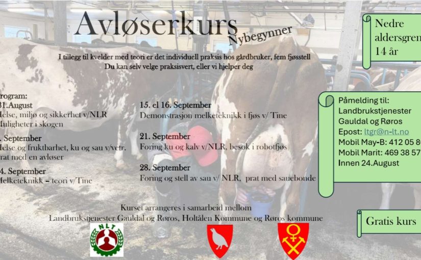 Avløserkurs for alle nybegynnere høsten 2026